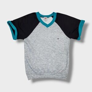 Vintage Wilson Short Sleeve V-Neck Multi Color Color Block Sweatshirt Women's XL